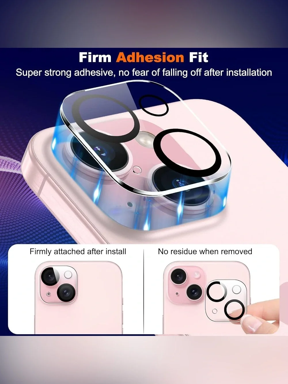 [3 Pack] Camera Lens Protector for iPhone 15/15 Plus